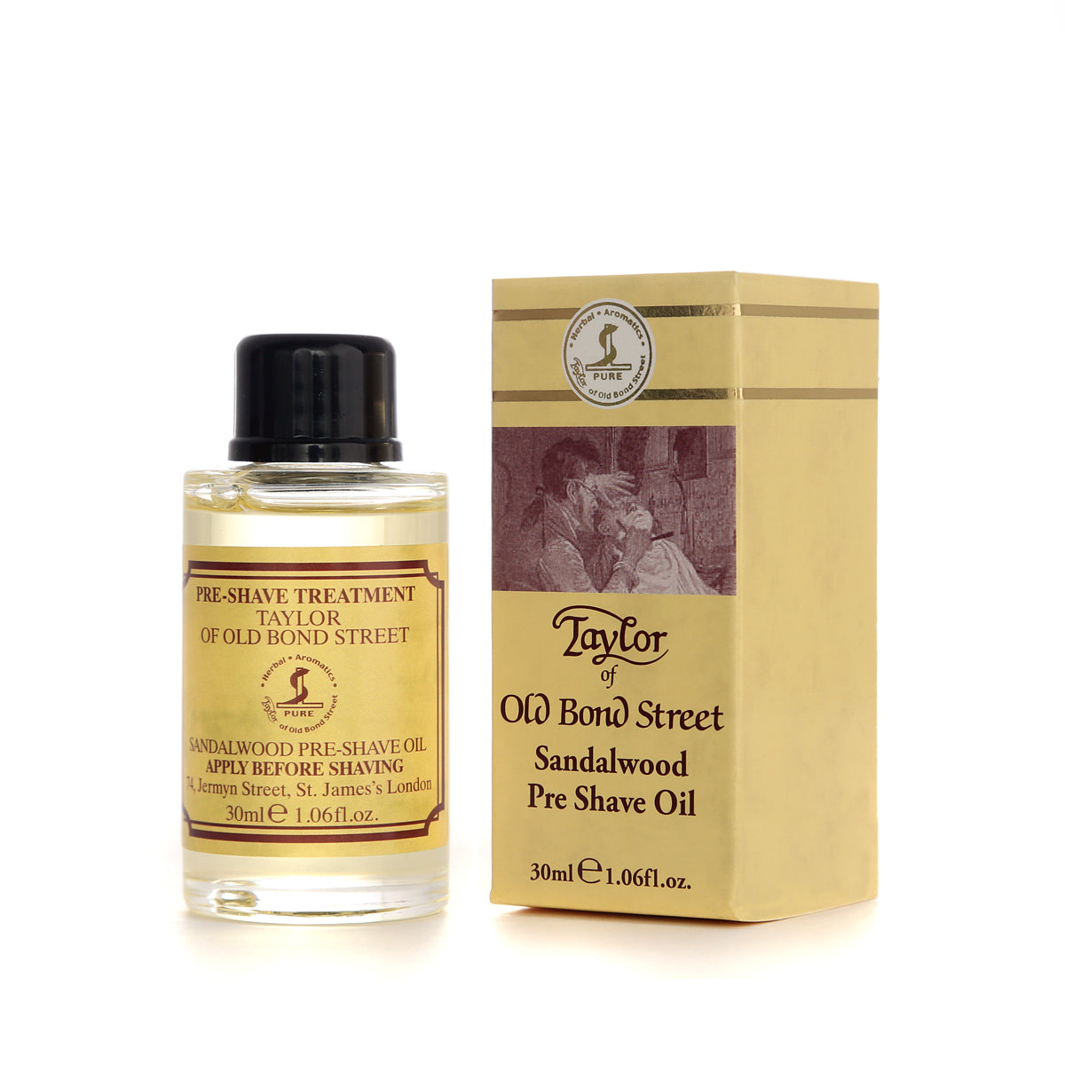 Taylor of Old Bond Street Sandalwood Pre Shave Oil, Box